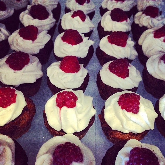 Cacao, Raspberry & Coconut mini Cupcakes