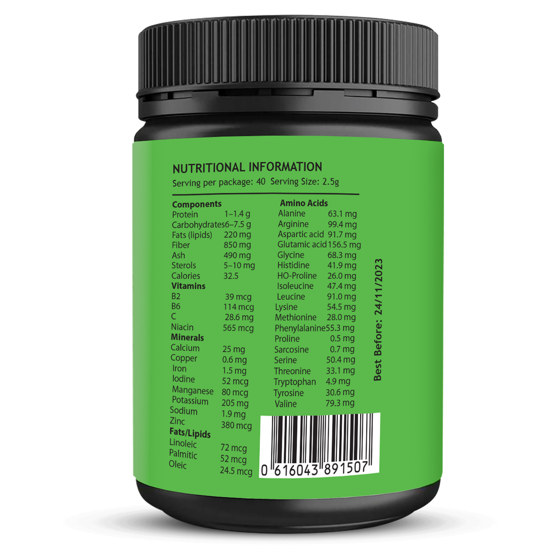 Alkaline Moringa Powder Nutritional Information